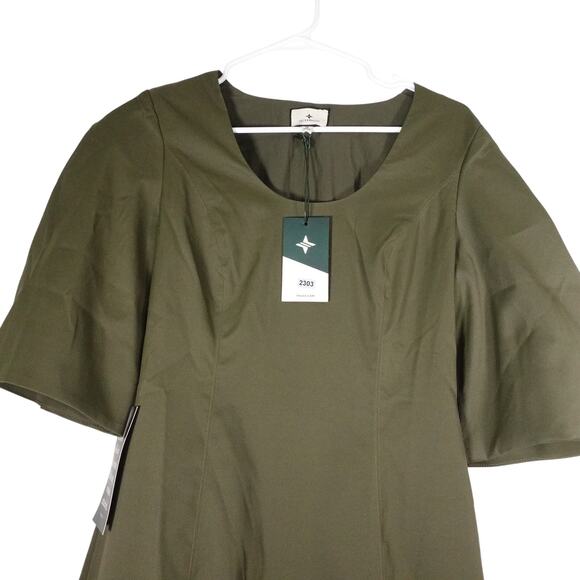 New Tuckernuck Women's Medium Olive Green Ariella Mini Dress Short Sleeve 230330 - Picture 3 of 11